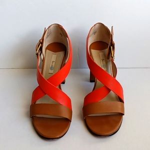 BODEN | Tan/Brown and Orange Leather Heels US 9 EU 40